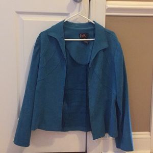 Women’s Blue Zip-Up Blazer